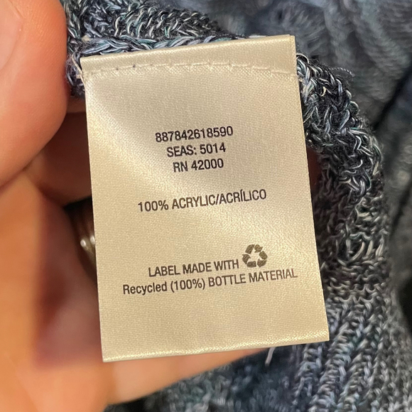 Cardigan Sweater Womens Blue Space Open Knit Soft Bohemian Size XL - Picture 4 of 7